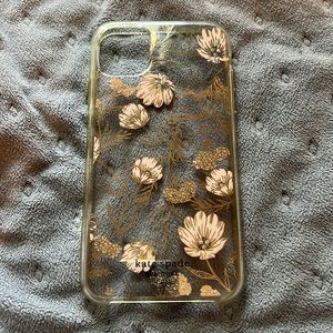 kate spade light pink and gold flower iphone 11 case